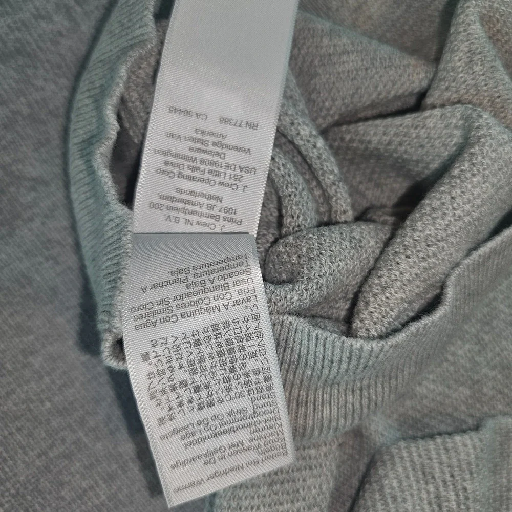 J.Crew Crewneck Sweater Men's Small Grey 100% Cotton Textured Raglan S CD617